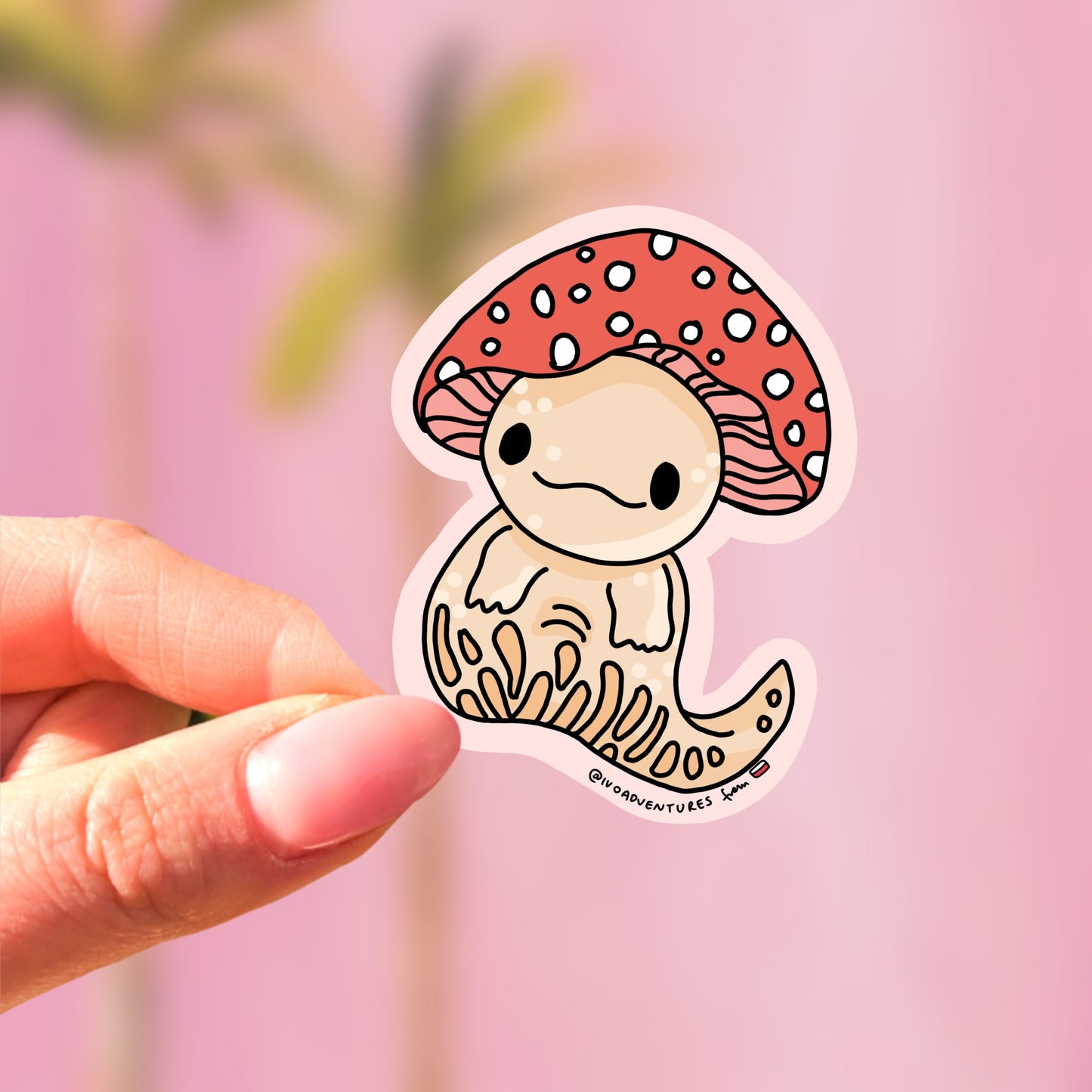 Axolotl Mushroom Sticker