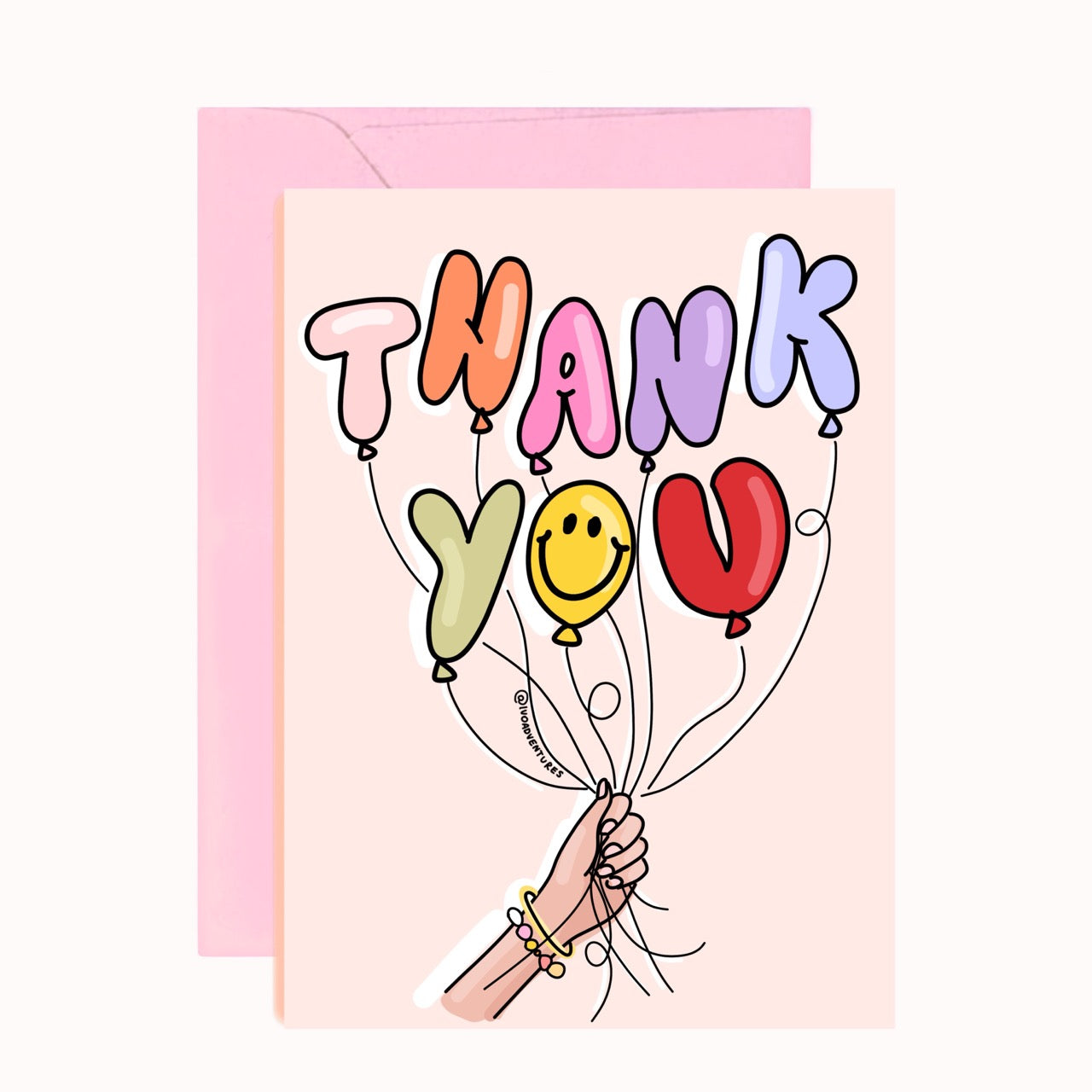 Card - THANK YOU balloons