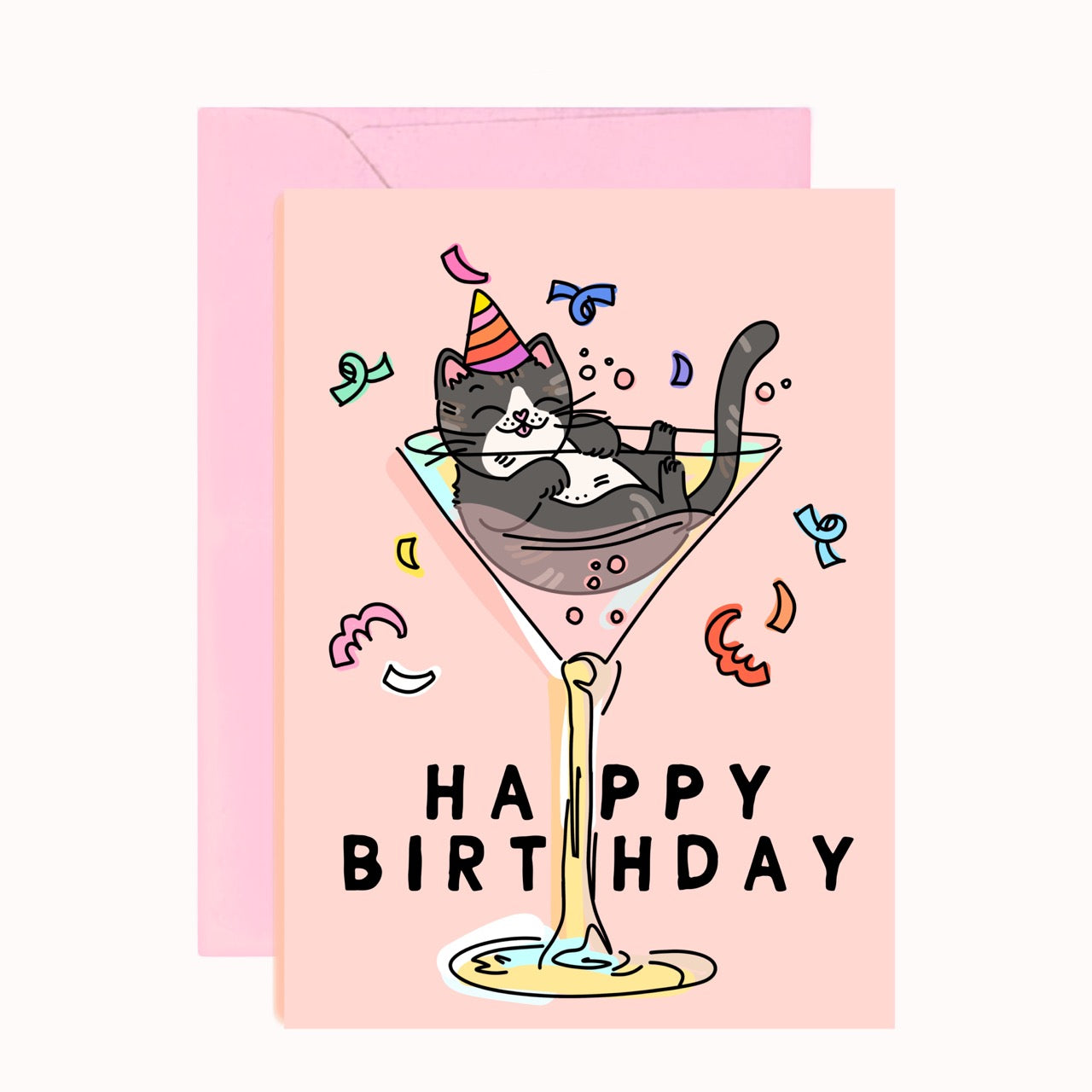 Birthday Card - Prosecco Kitty