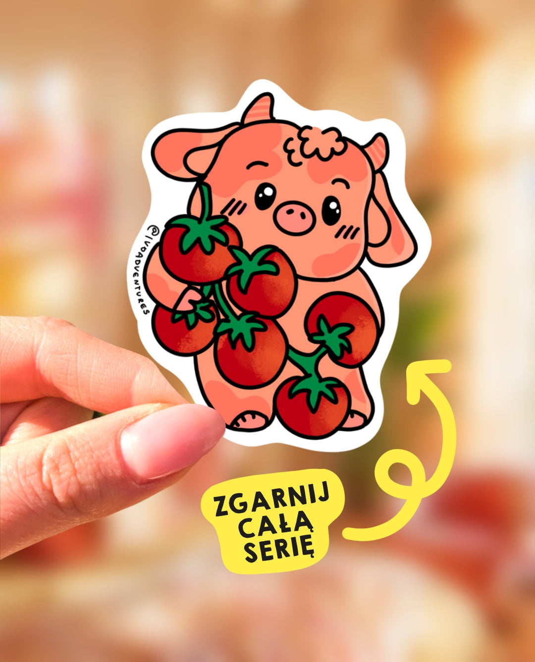 Sticker - KAWAII cow TOMATOES