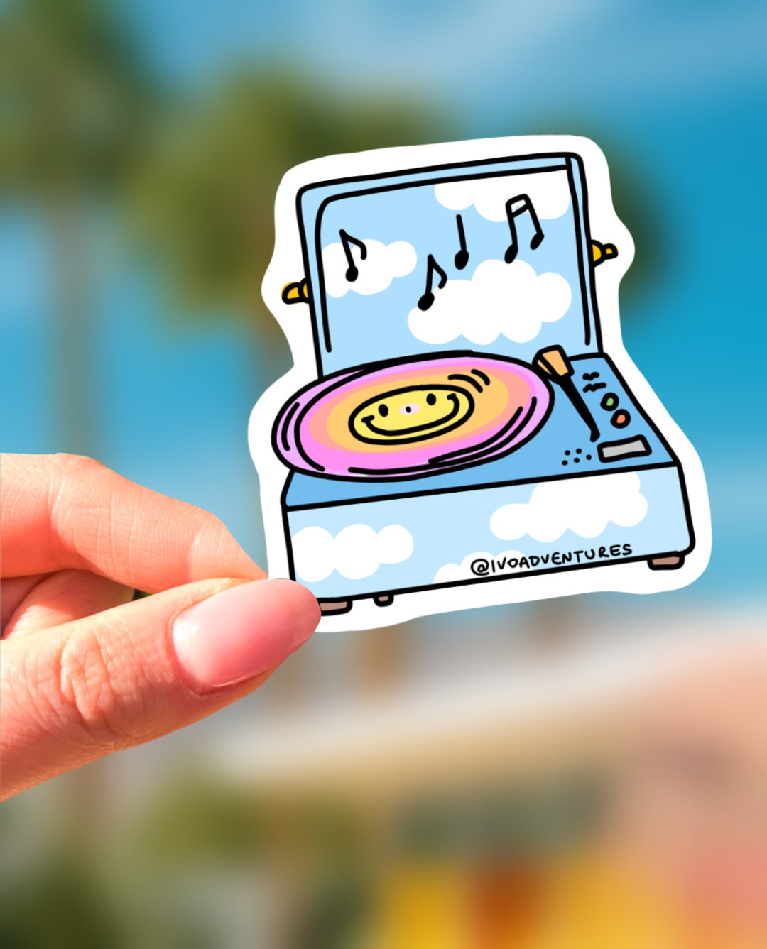 Sticker - record player - CLOUDS