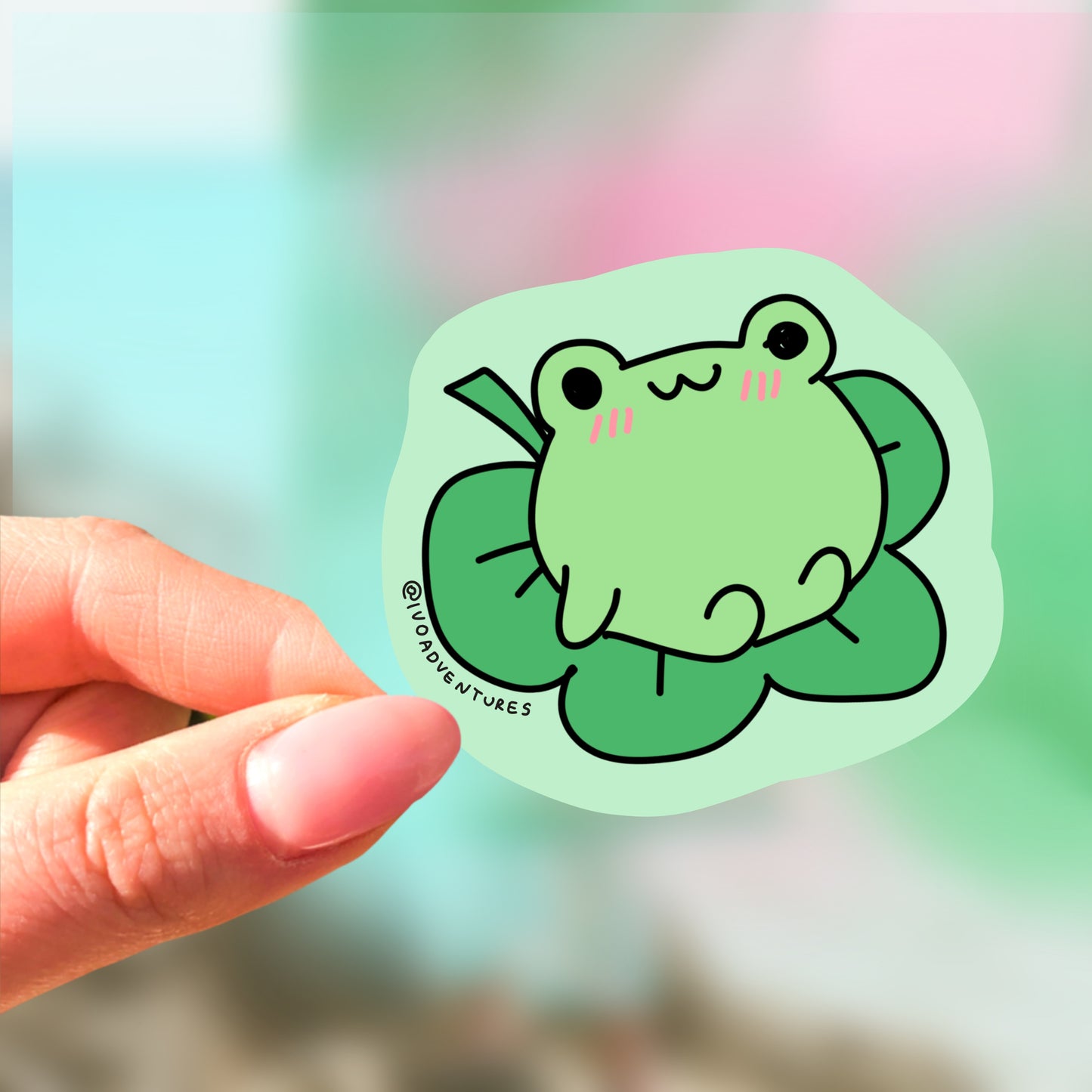 Sticker - Frog on a Clover