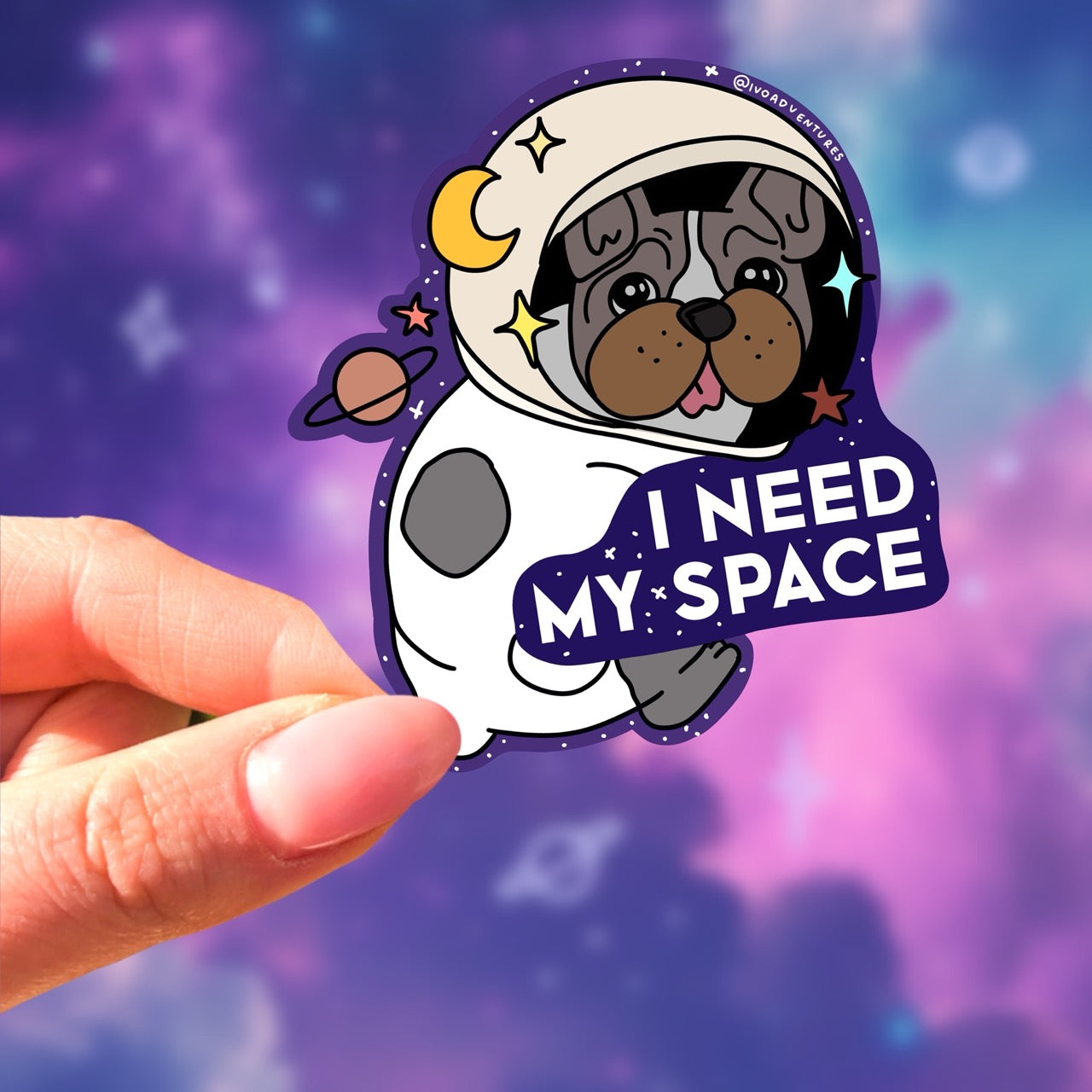 Sticker - space bulldog