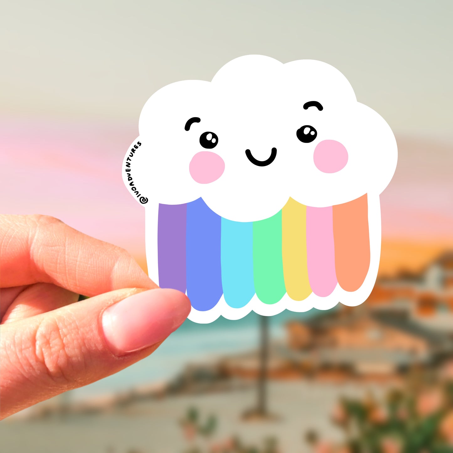 Sticker - Rainbow with a cloud