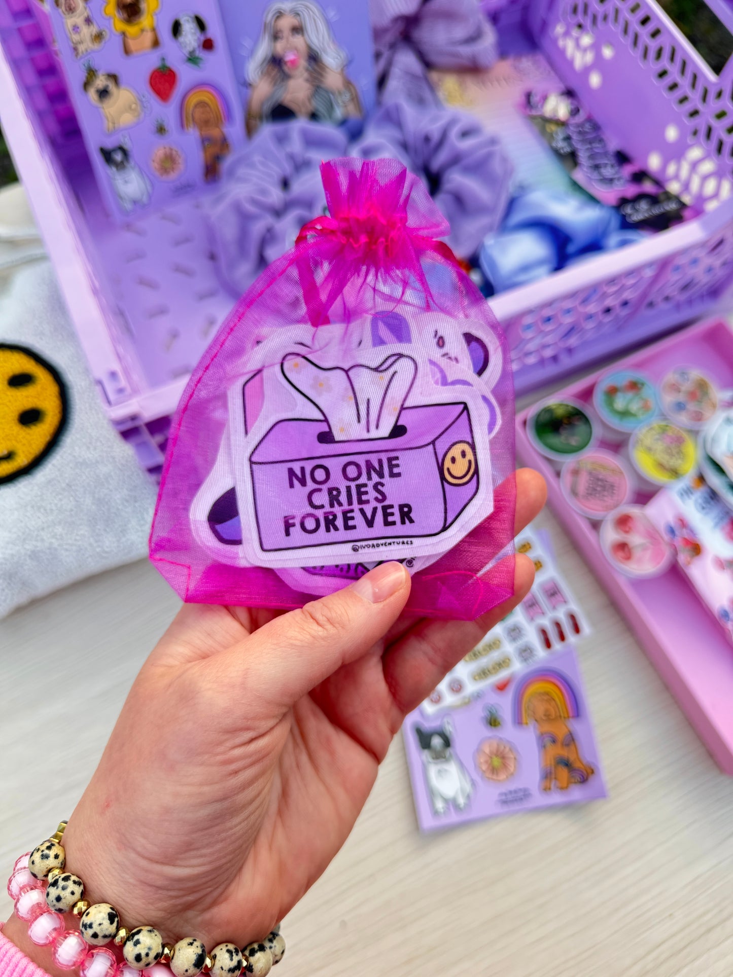 🌸✨ Stickers Bag – Sticker Bag ✨💜 Purple Box Bag 💜
