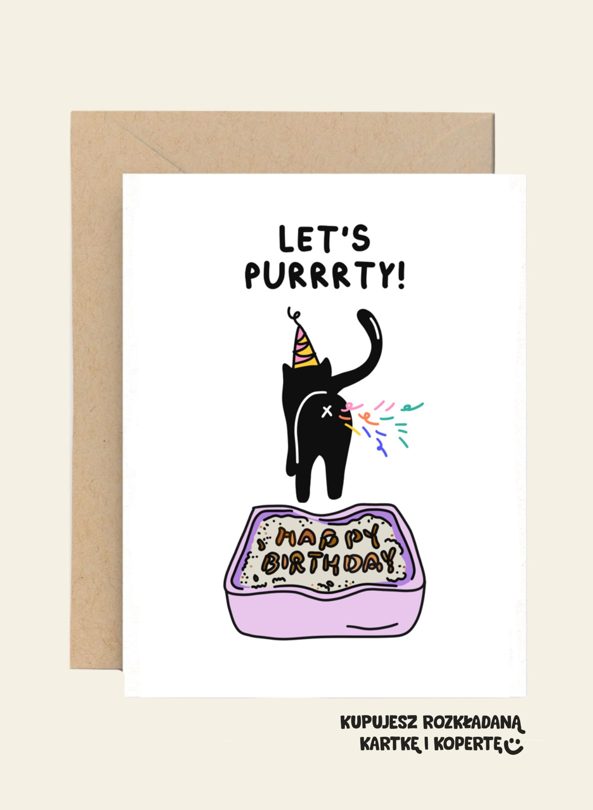 Birthday Card - Let's Purrty
