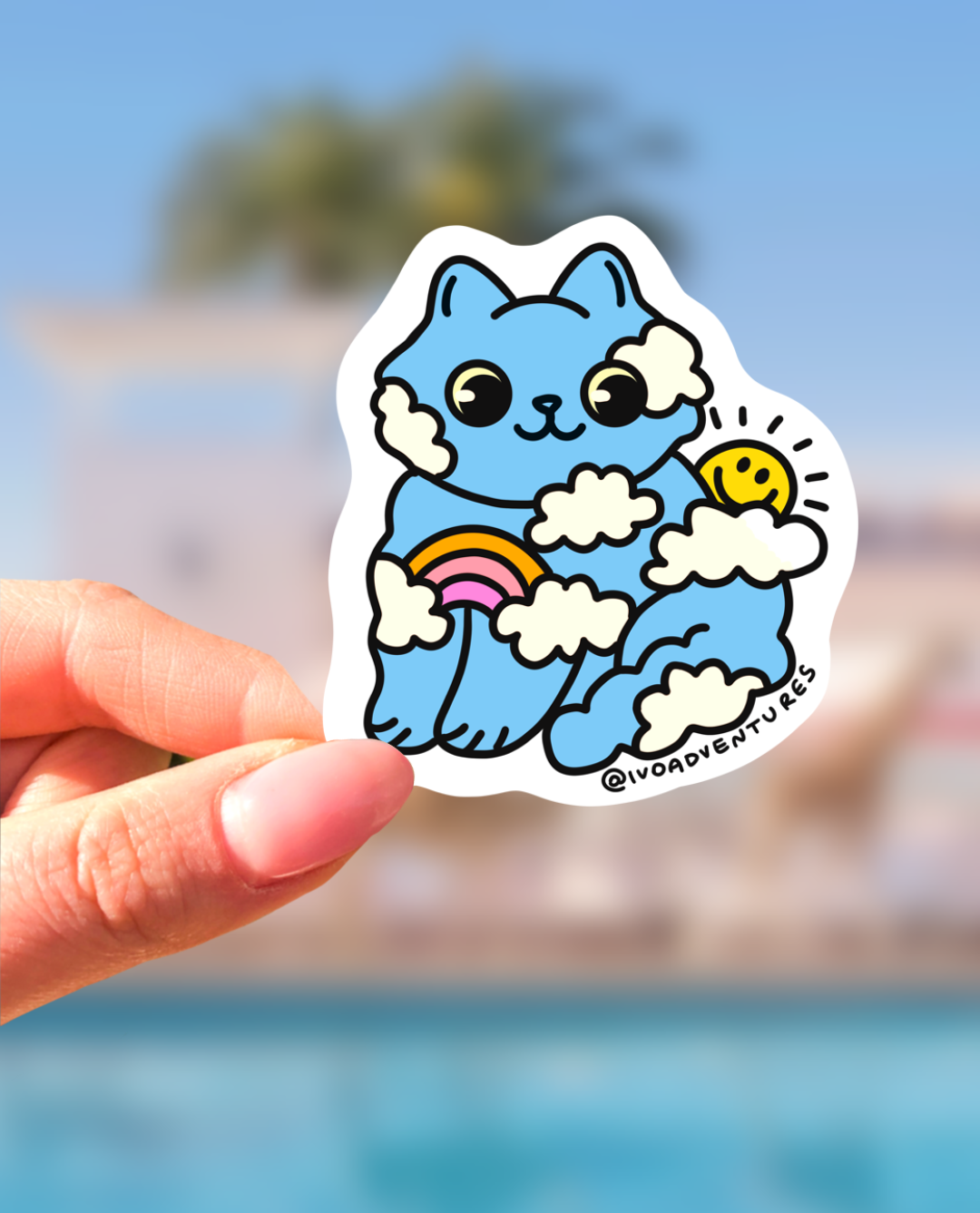Sticker - Sweet Kitten - Cloud kitten - on a cloud