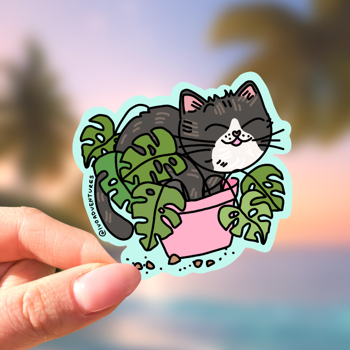 Kitty cat in a pot sticker