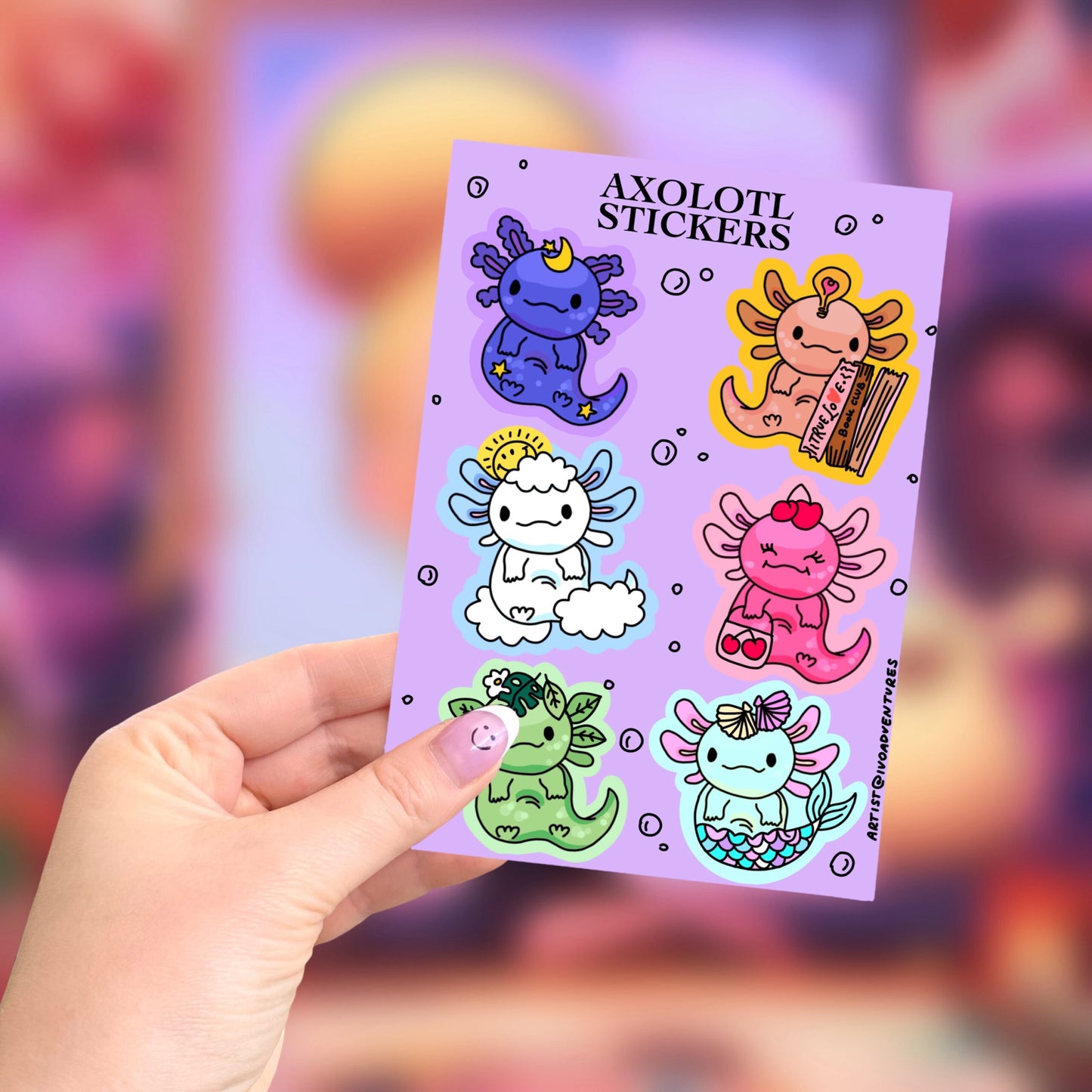 Stickers Sheet Axolotl 🐊