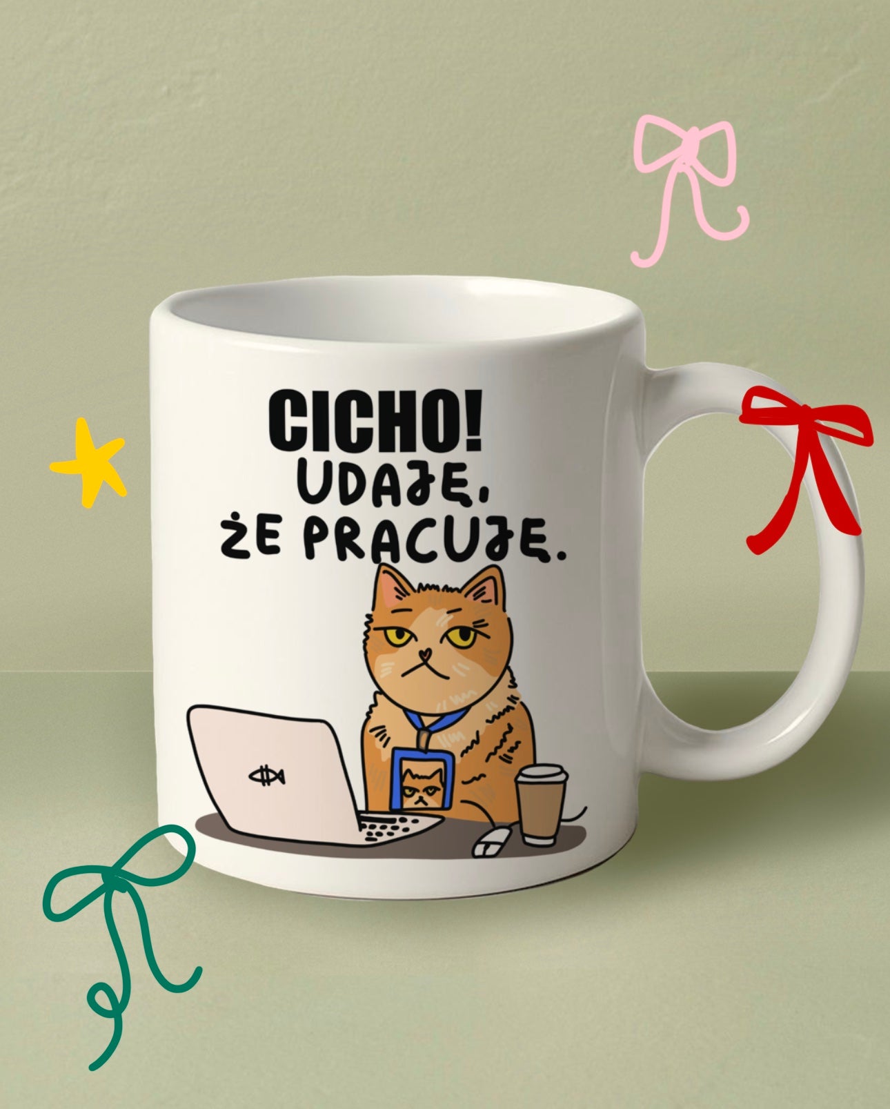 Kubek „Cicho! Udaję, że pracuję”