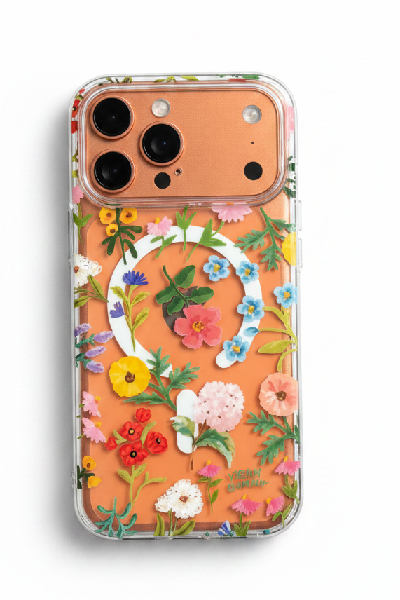 Case - Etui - Flower Power - iPhone 17 / 17 Pro / 17 Pro Max - MagSafe - przezroczyste