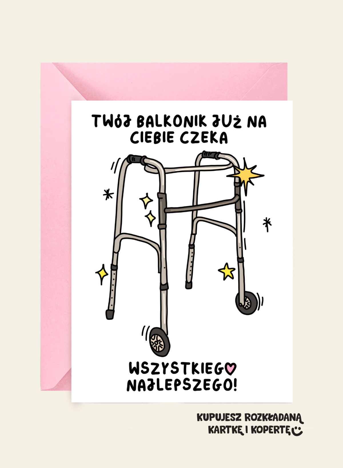 Kartka Urodzinowa - Twój balkonik już na Ciebie czeka