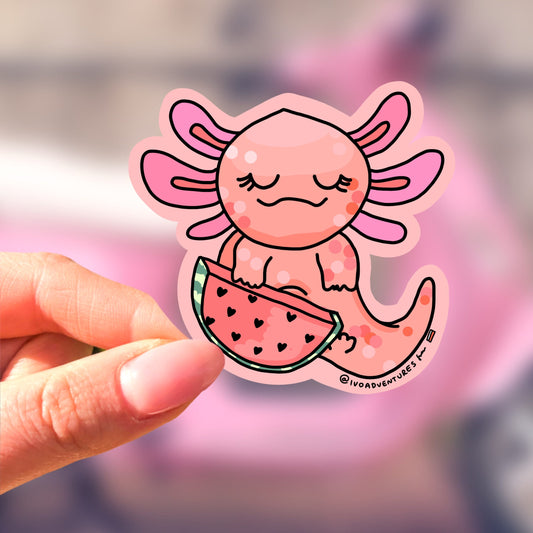 WATERMELON Axolotl Sticker