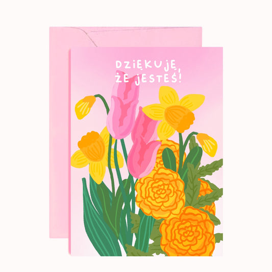 Card - Thank you for being here! Tulips