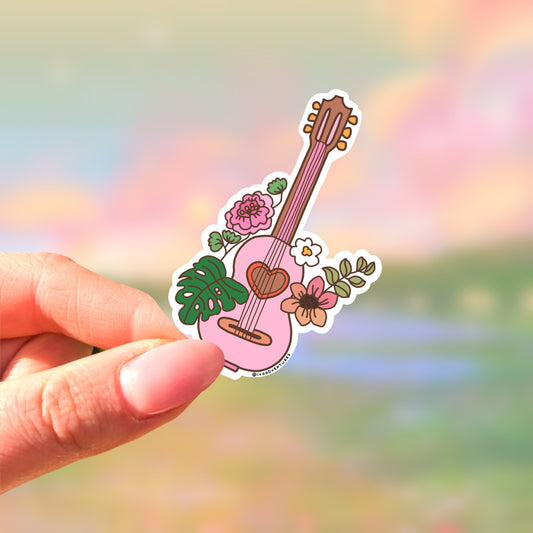 Sticker - Floral Guitar