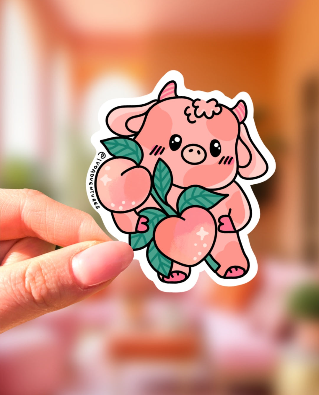Sticker - KAWAII cow PEACHES