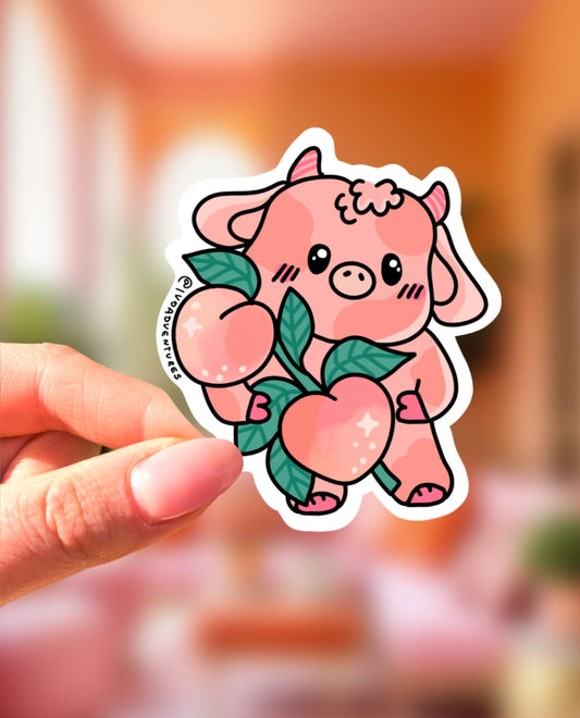 Naklejka - KAWAII krowa PEACHES