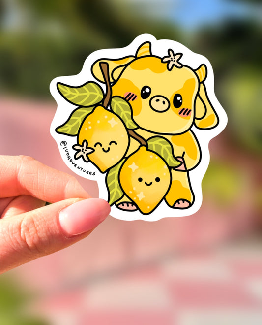 Sticker - KAWAII cow LEMONS