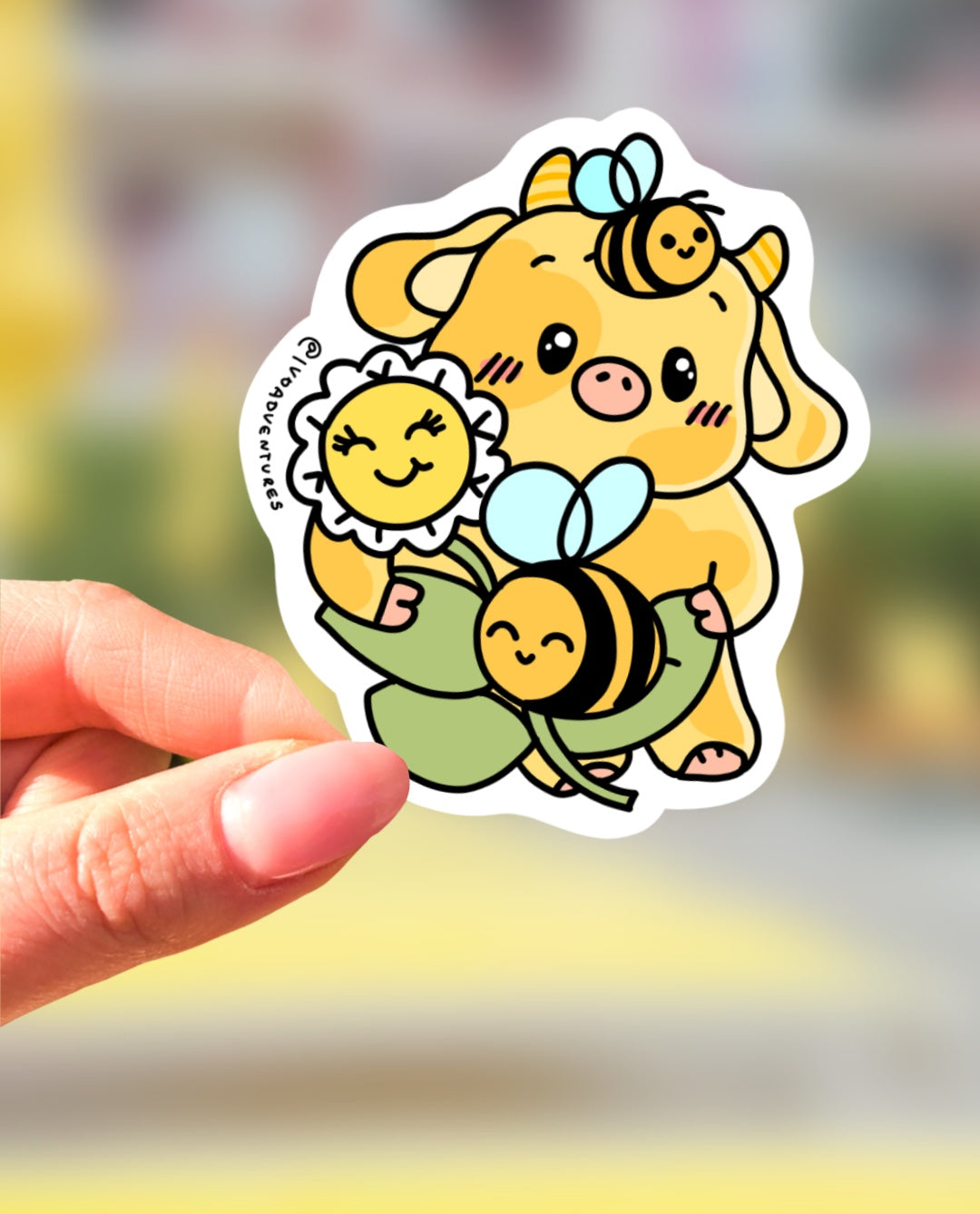 Sticker - KAWAII cow BEE