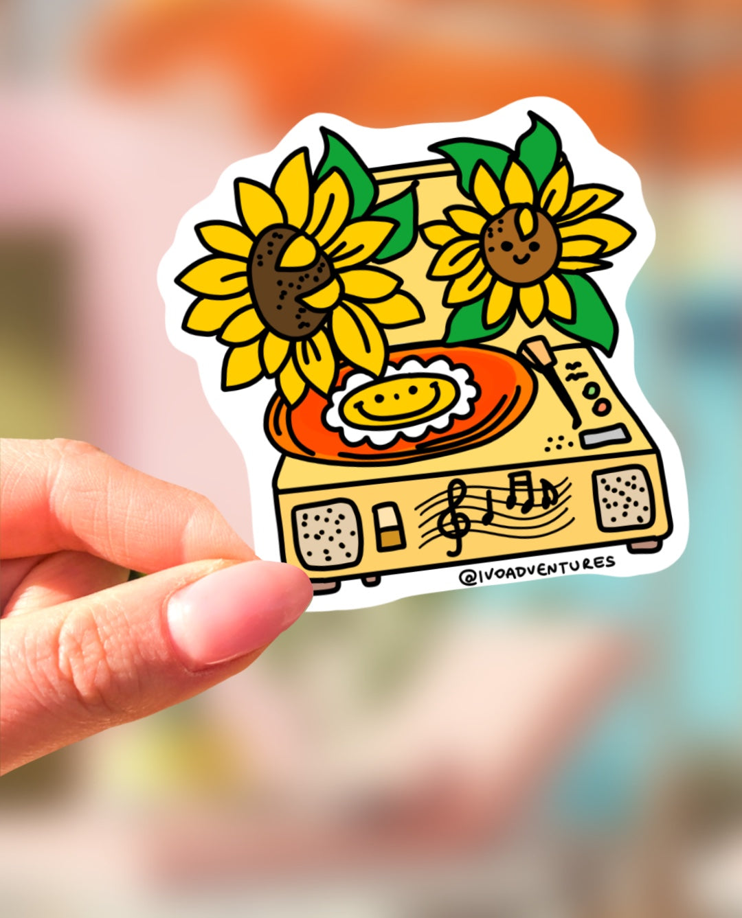 Sticker - turntable - SUNFLOWERS