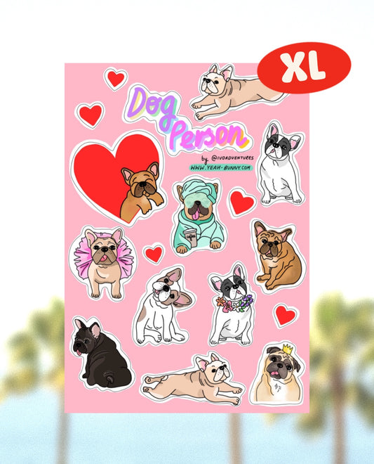 Stickers Sheet Dogs Doggies pink