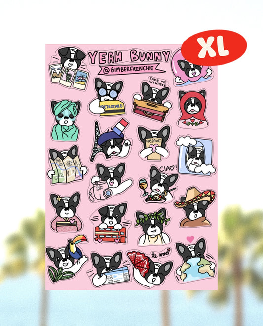 Stickers Sheet Bulldogs Frenchie Dogs