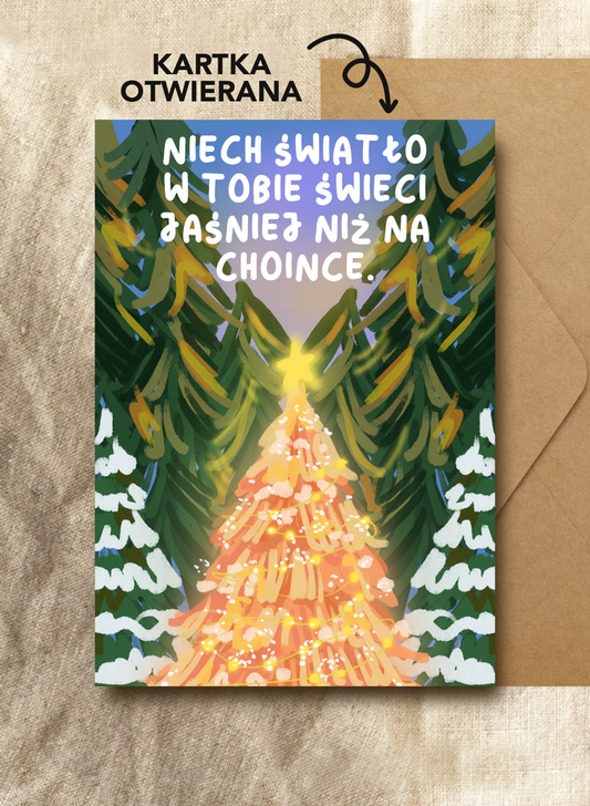 Kartka Świąteczna - CHOINKA PEŁNA BLASKU