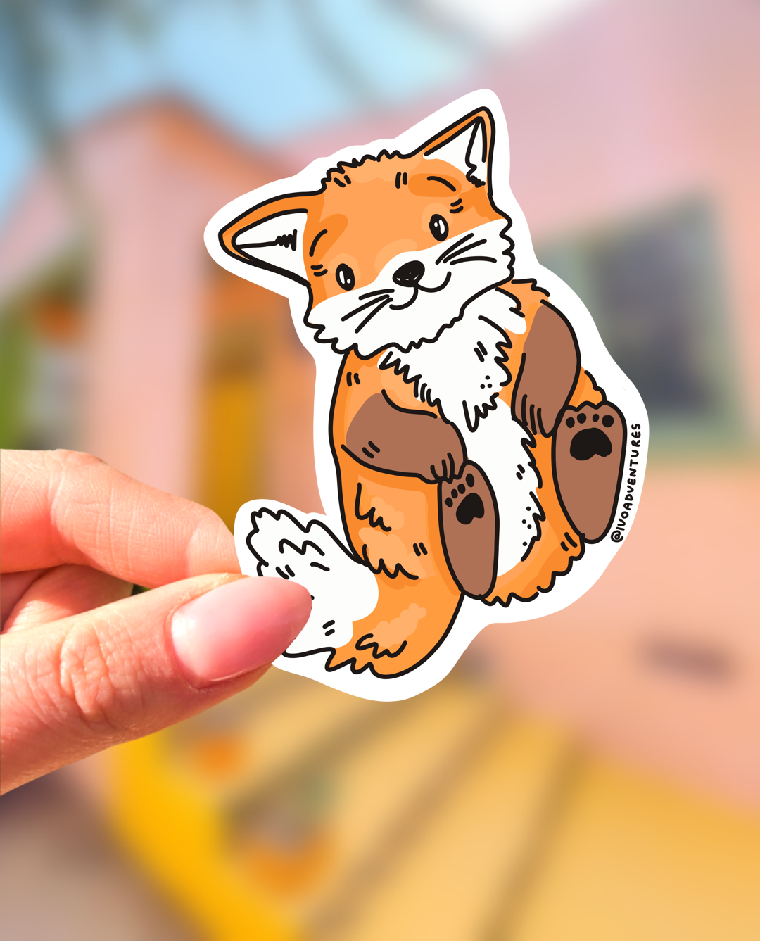 Naklejka - Lisek kawaii