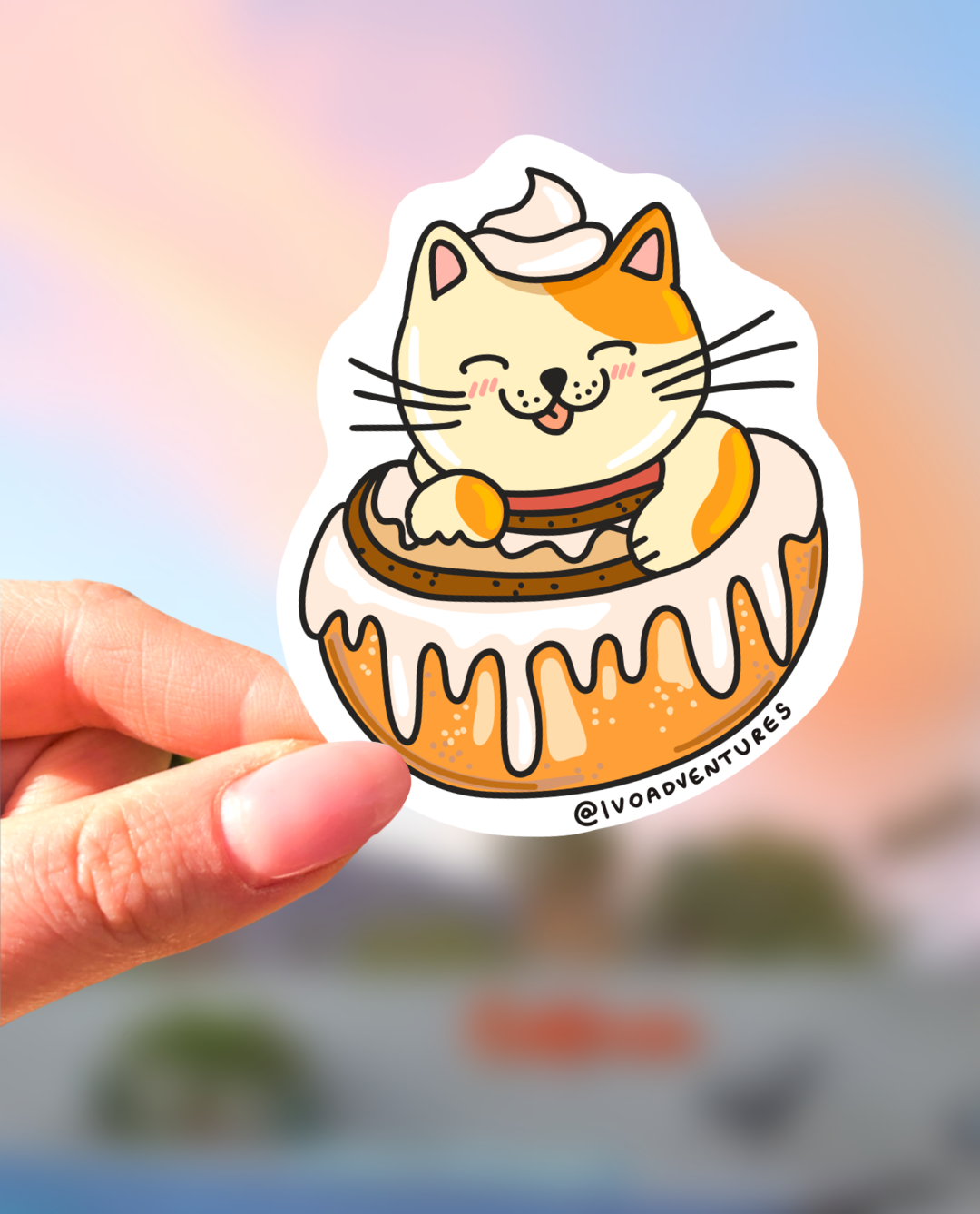 Naklejka - Cynamonka z kotkiem