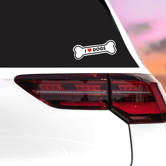 I love DOGS bone sticker