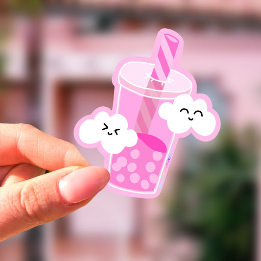 Raspberry Boba Sticker